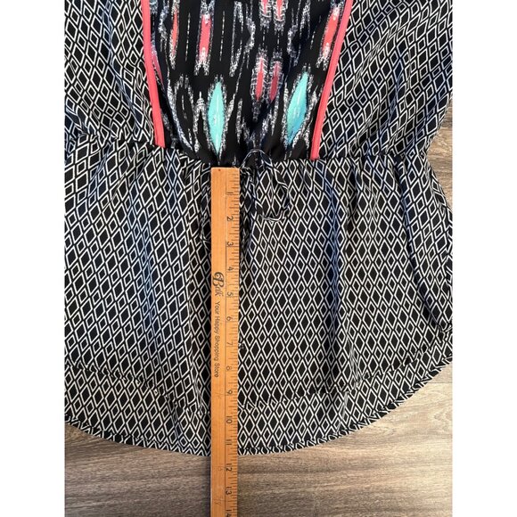 Maurices Women’s Multicolored Sleeveless Top size M Elastic Waist Semi-Sheer - Picture 6 of 7